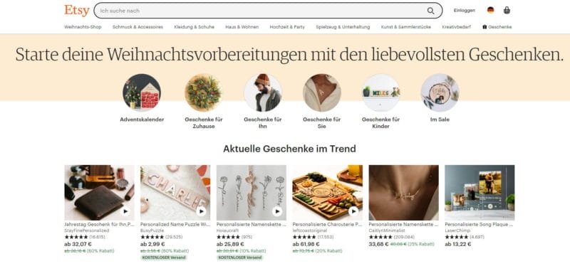 Etsy - Online-Marktplatz und Community für Kreative