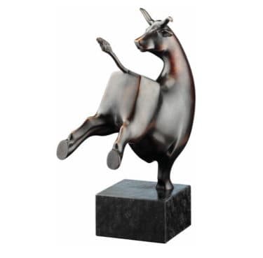 Bronze-Skulptur "Der tanzende Stier" von Evert den Hartog