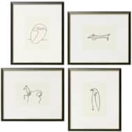 Zeichnungen von Pablo Picasso: 4 Tierbilder im Set, Giclée auf Bütten