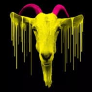 Digitales Kunstwerk „Yellow Goat (2019)“ von Carl Moore als limitierter Giclée Print