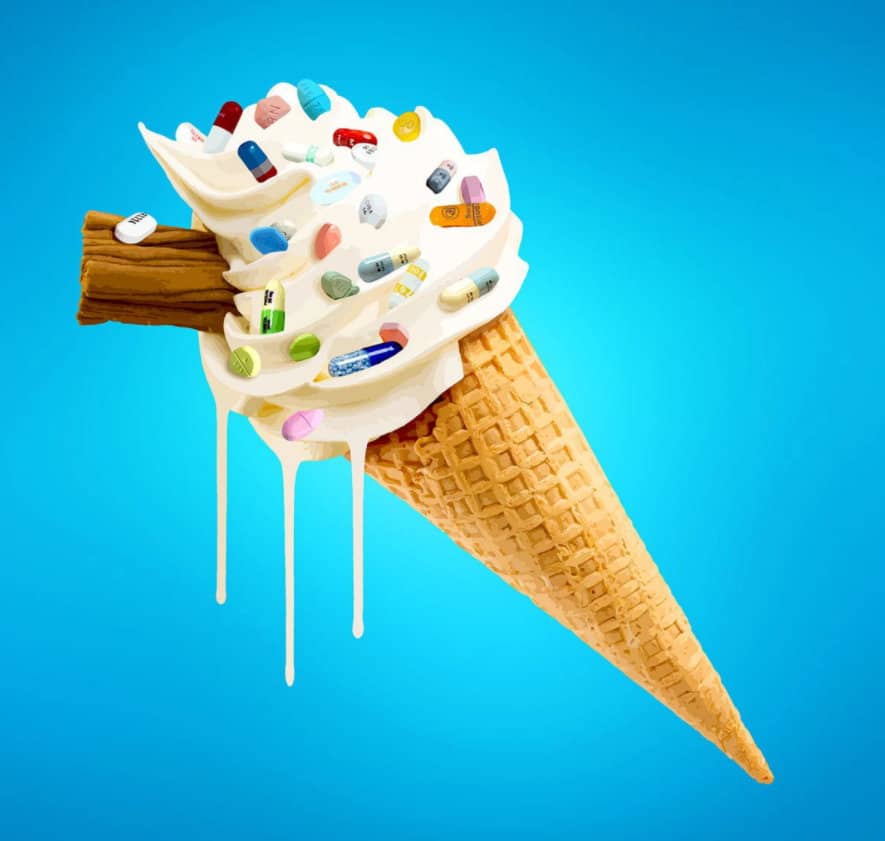 Digitales Urban Art Werk „Ice Cream Cocktail“ (2017) von Carl Moore als limitierter Giclée Print