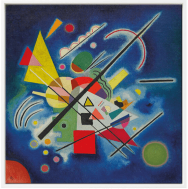 Wassily Kandinsky: "Blaues Bild" (1924), gerahmte Reproduktion, Giclée auf Leinwand