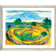 Original-Farbalugrafie "An der Küste" (2006) von Günter Grass
