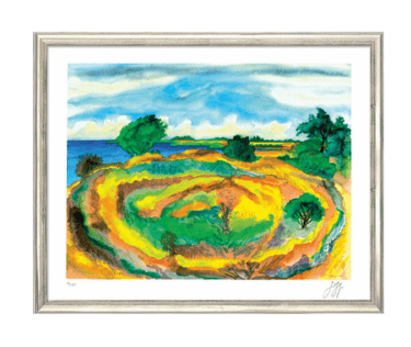 Original-Farbalugrafie "An der Küste" (2006) von Günter Grass