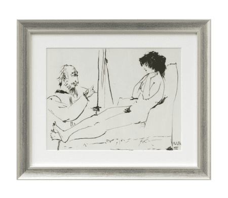 Pablo Picasso: Tuschezeichnung "Ohne Titel" (1953), Heliografie, Einzelstück