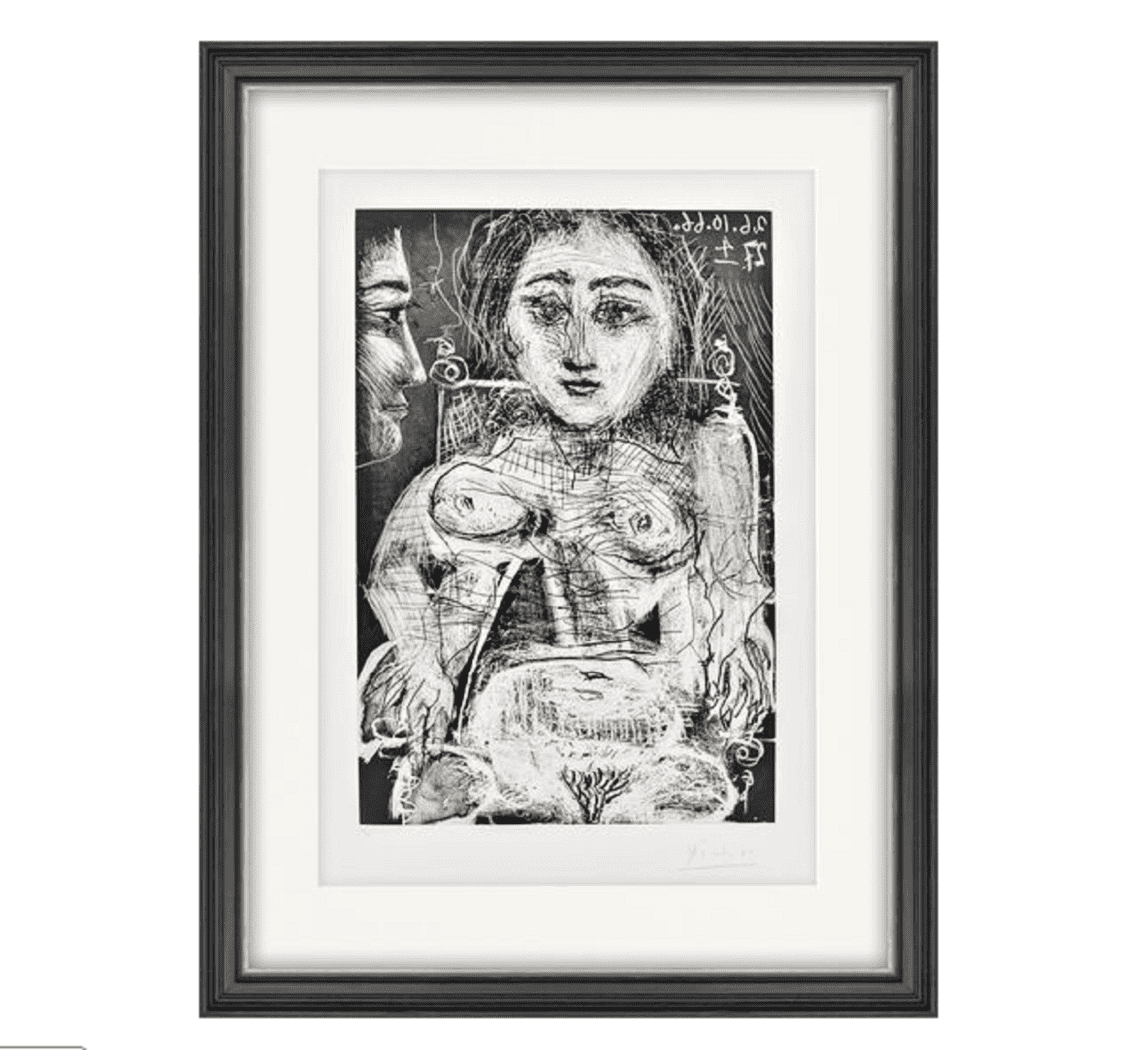"Portrait de Jacqueline au fauteuil" (1966) - Meisterwerk von Pablo Picasso, Streng limitierte Radierung auf Papier