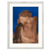 Pablo Picasso: "Die Frau mit dem Raben", Reproduktion auf Papier