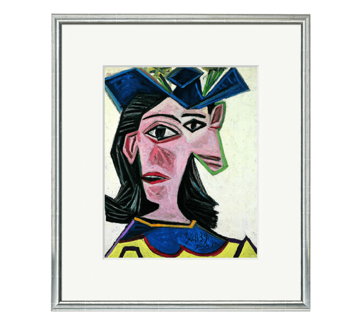Pablo Picasso: &quot;Frauenbüste with Hut (Dora)&quot; (1939), limited reproduction on handles