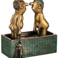 "Herren im Bad", Bronzeskulptur von Loriot, limitierte Edition