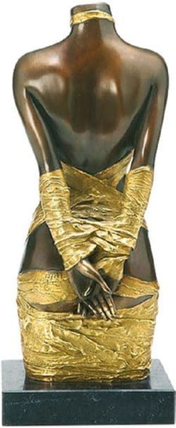 "Draperie II" - teilvergoldete Bronzeskulptur von Willi Kissmer