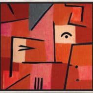 Abstraktes Bild "Blick aus Rot" (1937) von Paul Klee, Giclée, Reproduktion auf Leinwand