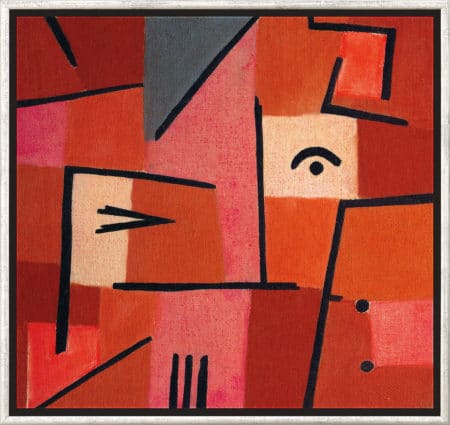 Abstraktes Bild "Blick aus Rot" (1937) von Paul Klee, Giclée, Reproduktion auf Leinwand