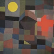 Abstraktes Bild "Feuer bei Vollmond" (1933) von Paul Klee, Limitierte Reproduktion
