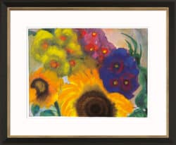 Aquarellmalerei "Sommerblumen" von Emil Nolde, limitierte Reproduktion auf Bütten