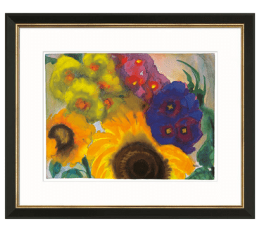 Aquarellmalerei "Sommerblumen" von Emil Nolde, limitierte Reproduktion auf Bütten