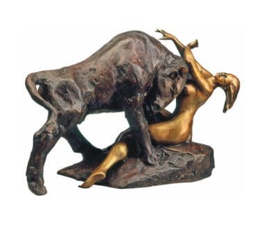 Stier-Skulptur "Europa 1993", Kunstguss von Roman Johann Strobl