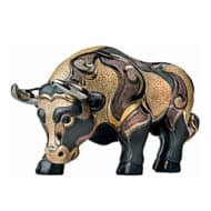 Limitierte Keramikfigur "Stier", handgefertigt und handbemalt von Artesania Rinconada