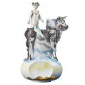Limitierte Skulptur "Europa und Stier" von Peter Strang, Porzellan