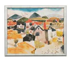 Abstrakte Malerei "Ansicht von St. Germain" (1914) von Paul Klee