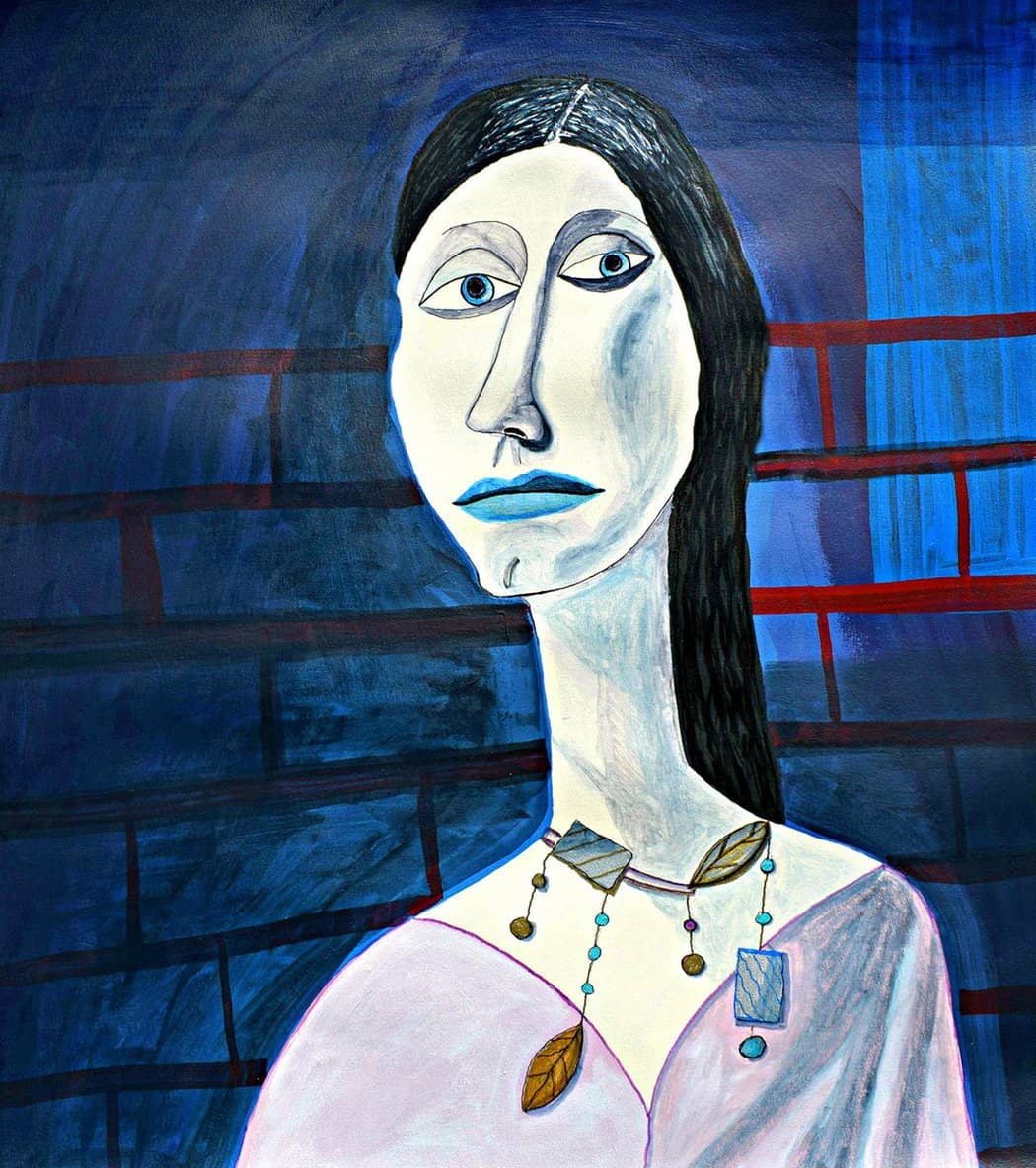 Mixed media painting &quot;Aunt Melanie&quot; (2019) by Rich Ray Art, Naive Art from the USA