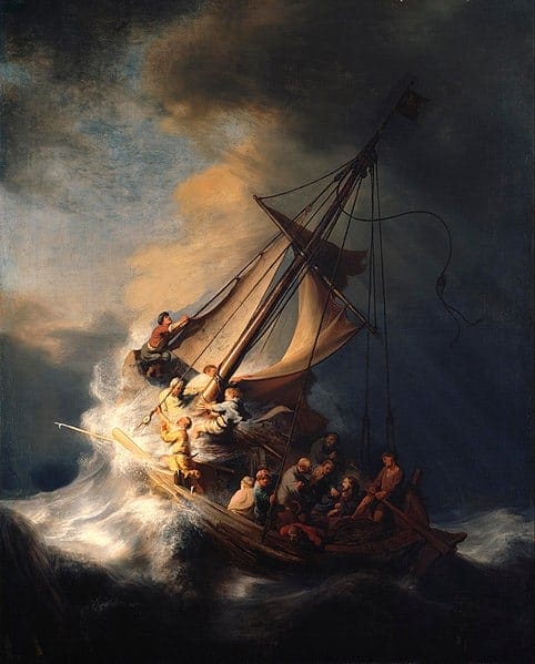 Christus im Sturm auf dem See Genezareth (1633) von Rembrandt