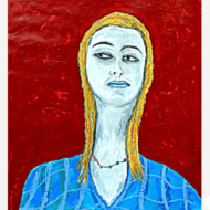 Mixed Media Malerei „Clémence“ (2019) von Rich Ray Art, Naive Kunst aus den USA