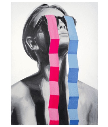 Acrylmalerei "PLACEBO3" (2020) von Edyta Grzyb, limitierter Pigmentdruck hinter Acrylglas
