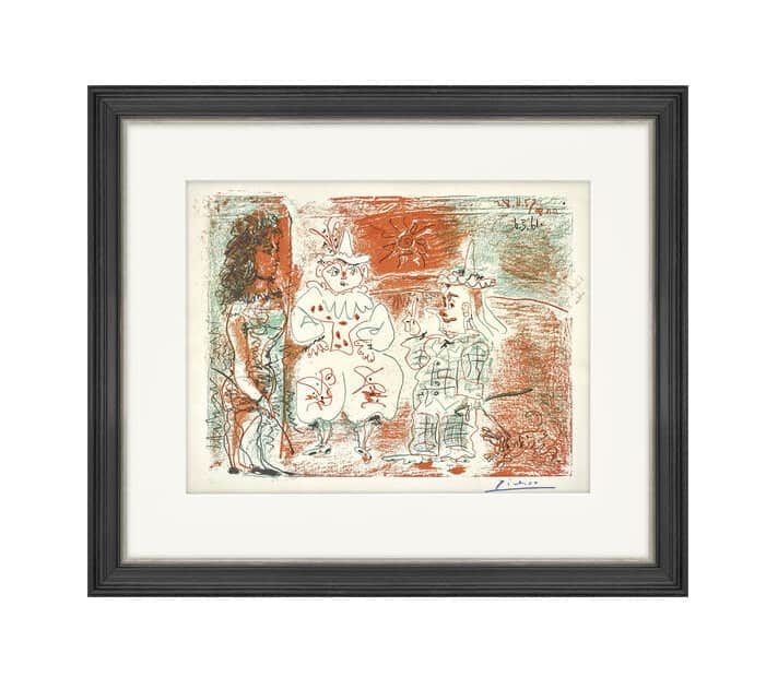 Pablo Picasso: "L'Écuyère et les clowns" (1961), Streng limitierte Farblithografie