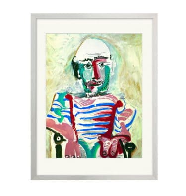 Pablo Picasso: "Sitzender Mann" (1964), Limitierte Reproduktion auf Bütten