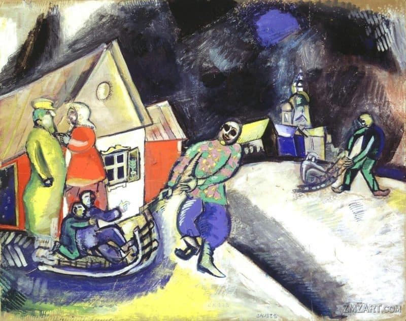 Schnee, Winter in Vitebsk (1911) von Marc Chagall