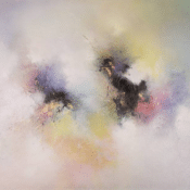 Abstraktes Bild „Cosmic Dancer Painting“ von Nicole Geerlings-Cijs, Acryl auf Leinwand
