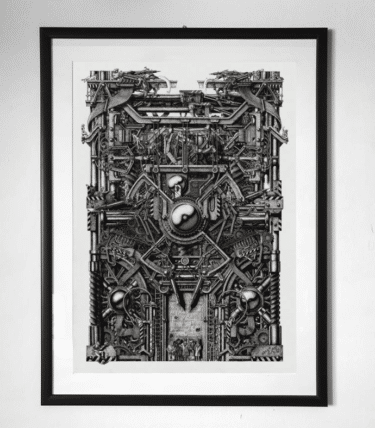 Cyberpunk Art „Meccanismo III“ von Massimo Cravich als limitierter Fine Art Giclée Print