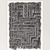 Cyberpunk Art „Labirinto I (Maze I)“ von Massimo Cravich als limitierter Fine Art Giclée Print