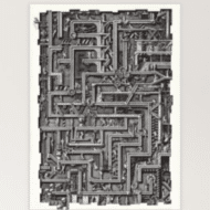 Cyberpunk Art „Labirinto I (Maze I)“ von Massimo Cravich als limitierter Fine Art Giclée Print