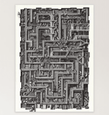 Cyberpunk Art „Labirinto I (Maze I)“ von Massimo Cravich als limitierter Fine Art Giclée Print
