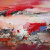 Abstraktes Mixed Media Gemälde „Raise me up" von Xiaoyang Galas