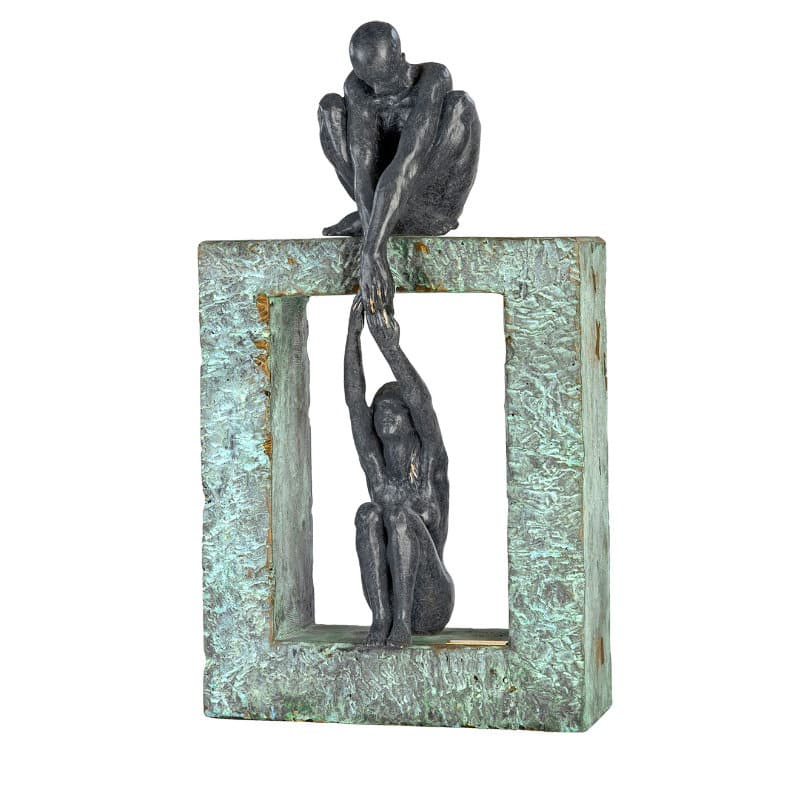 Wunderbare Skulpturen zum Thema Liebe, Verbundenheit und Freundschaft Kunstwerke kunst kaufen Symbolhafte Skulptur "Verbundenheit" von Angeles Anglada, Kunstguss Steinoptik