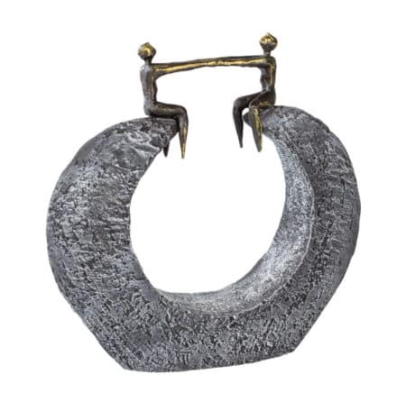 Sculpture "cohésion" par Gerard, moulage en étain et en pierre