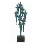 Symbolhafte Skulptur "Gemeinsam stark" von Gerard, Metallguss auf schwarzem Marmorsockel