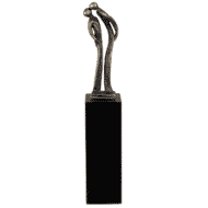 Sculpture &quot;The kiss&quot; by Gerard, metal casting on marble base