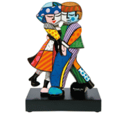 Porzellanskulptur Cheek to Cheek von Romero Britto