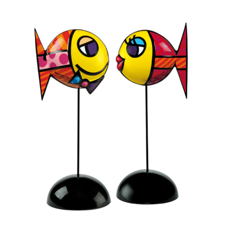 2 Porzellanfische Deeply in Love I + II im Set, von Romero Britto