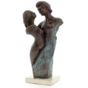 Sinnliche Skulptur "Innig vertraut" von Lluis Jorda, Kunstbronze + Marmor, limitierte Edition