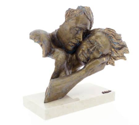 Skulptur Zweisamkeit von Angeles Anglada, Kunstguss in Steinoptik