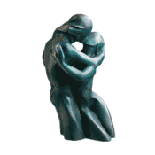 Bronzeskulptur "Der Kuss" von Bernard Kapfer, von Hand gegossen, limitierte Weltauflage