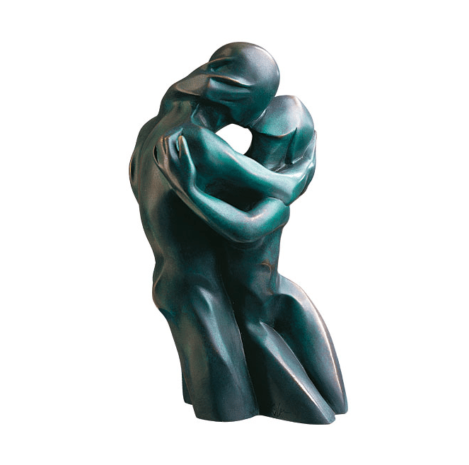 Bronzeskulptur Der Kuss von Bernard Kapfer, von Hand gegossen, limitierte Weltauflage