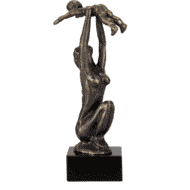 Sculpture &quot;Mother&#39;s Love&quot; by Gerard, metal casting on marble base