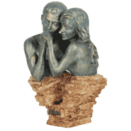 Sculpture &quot;First Love&quot; by Angeles Anglada, patinated art cast in stone look
