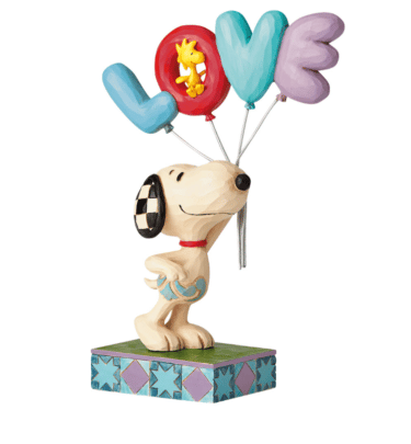 Skulptur "Snoopy und Woodstock in Love - zwei ziemlich beste Freunde" von Jim Shore, handbemalter Kunstguss