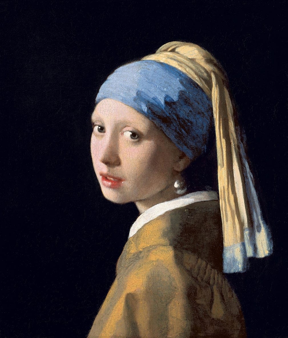 Top 100 Ölgemälde - Jan Vermeer van Delft - Das Mädchen mit dem Perlenohrring - Reproduktion in Museumsqualität